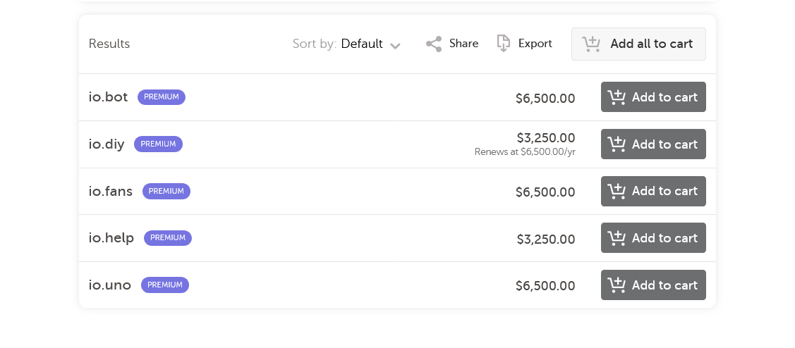 An image of domain registration choices.