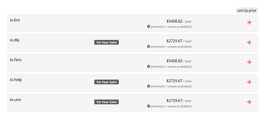 An image of domain registration choices.
